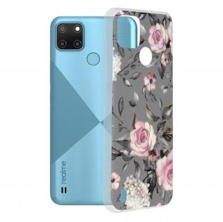 Husa de protectie cu imprimeu floral pentru Realme C21Y   C25Y, Bloom of Ruth Gray