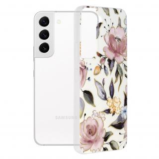 Husa de protectie cu imprimeu floral pentru Samsung Galaxy S22, Chloe White