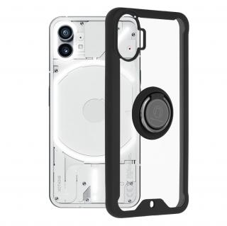 Husa de protectie cu inel metalic reglabil compatibila cu Nothing Phone 1, magnetica, Negru