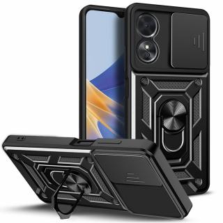 Husa de protectie premium CamShield compatibila cu iPhone 13 Pro, inel metalic, protectie camera, antisoc, decupaje precise, Negru