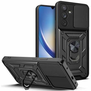 Husa de protectie premium CamShield compatibila cu Samsung Galaxy A34 5G, inel metalic, protectie camera, antisoc, decupaje precise, Negru