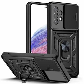 Husa de protectie premium CamShield compatibila cu Samsung Galaxy A53 5G, inel metalic, protectie camera, antisoc, decupaje precise, Negru