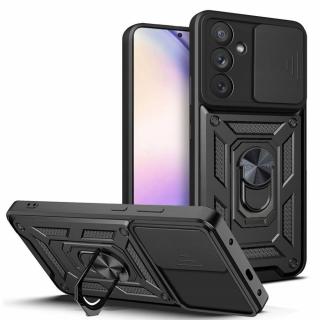 Husa de protectie premium CamShield compatibila cu Samsung Galaxy A54, inel metalic, protectie camera, antisoc, decupaje precise, Negru