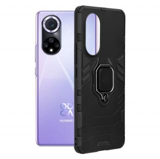 Husa de protectie Silicone Shield cu inel pentru Huawei Nova 9   Honor 50, Negru