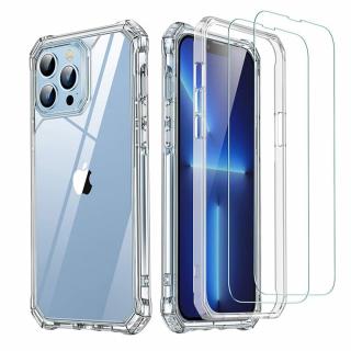 Husa de protectie telefon ESR, Air Armor 360, 2 x Folii Protectie Ecran, compatibila cu Apple iPhone 13 Pro Max, Transparent