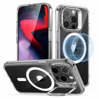 Husa de protectie telefon ESR Classic Hybrid HaloLock Kickstand, Functie Stand, compatibila cu Apple iPhone 15 Pro, Transparent