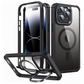 Husa de protectie telefon ESR, Shock Armor Kickstand HaloLock, Folie Protectie Ecran, Functie Stand, compatibila cu Apple iPhone 14 Pro Max, Transparent