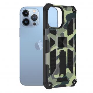 Husa din policarbonat compatibila cu iPhone 13 Pro Max, camuflaj