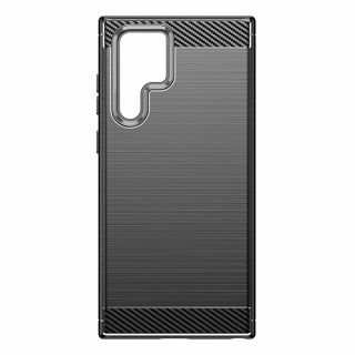 Husa din silicon Carbon pentru Samsung Galaxy S22 Ultra, Negru