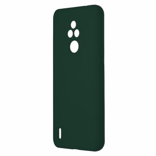 Husa din silicon cu design minimalist, antiamprenta compatibila cu Motorola Moto E7, Verde inchis