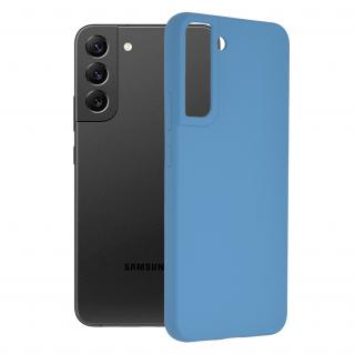 Husa moale din silicon antiamprenta pentru Samsung Galaxy S22 Plus, Albastru Denim