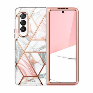 Husa premium compatibila cu Samsung Galaxy Z Fold 3 din silicon moale, design extravagant, i-Blason, roz