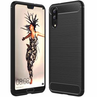 Husa premium din poliuretan compatibil cu Huawei P20, Negru