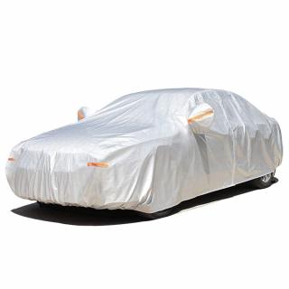 Prelata auto pentru toate anotimpurile, cu fermoar, pentru masini Sedan, 450 x 175 x 150 cm, gri