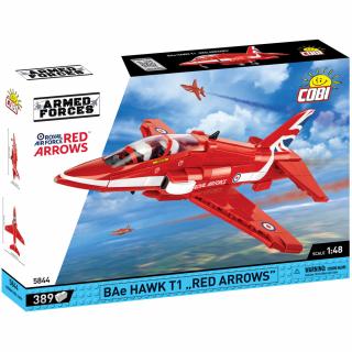 Set de construit Cobi Bae Hawk T1 Red Arrows, colectia Avioane, 5844, 389 piese