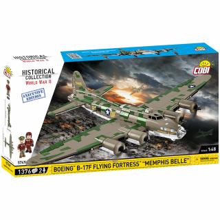 Set de construit Cobi Boeing B17-F Flaying Fortress Memphis Belle Executive Edition, colectia Avioane, 5749, 1376 piese