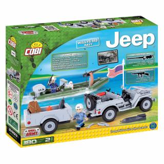 Set de construit Cobi Jeep Willis MB Navy, colectia Automobile, 24193, 180 piese