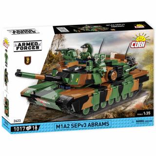 Set de construit Cobi M1A2 Abrams SEPv3 Polish Army, colectia Tancuri, 2623, 1017 piese