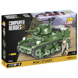 Set de construit Cobi M3A1 Stuart, colectia COMPANY OF HEROES 3, 3048, 490 piese