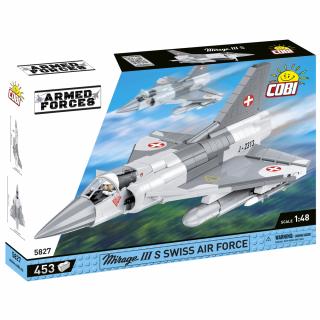 Set de construit Cobi Mirage IIIS Swiss Air Force, colectia Avioane, 5827, 453 piese