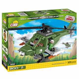 Set de construit Cobi Wild Warrior Attak Helicopter, colectia Elicoptere, 2158, 200 piese