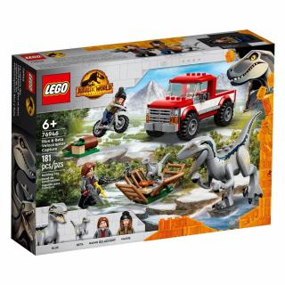 Set de construit LEGO   Jurassic World, Capturarea Velociraptorilor Blue si Beta, 181 piese