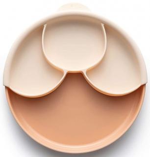 Set diversificare hrana bebelusi Miniware Healthy Meal, 100% din materiale naturale biodegradabile, 3 piese, Toffee Peach