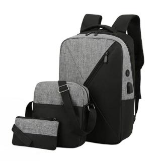 Set Rucsac de calatorie 3 in 1 (rucsac, geanta, plic), impermeabil, port USB