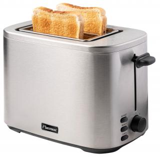 Toaster din otel inoxidabil pentru 2 felii de paine, Bestron ATO800STE, 800W, oprire automata