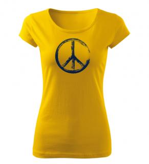 Tricou de dama Flower Power Grunge - galben