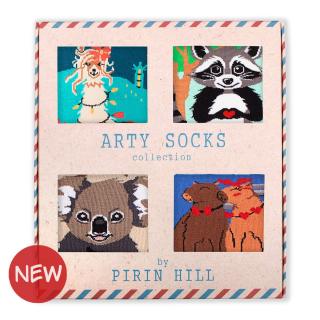Cutie cu 4 perechi de sosete din bumbac organic Arty Socks Animale Indragostite
