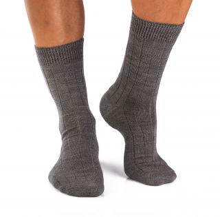 Sosete antibacteriene merino Warm Ribs Grey