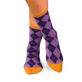 Sosete bambus COMFORT FEET Argyle Purple Light