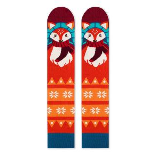 Sosete bambus de craciun Comfort Feet 3 4 Knee High Socks CHRISTMAS Fox