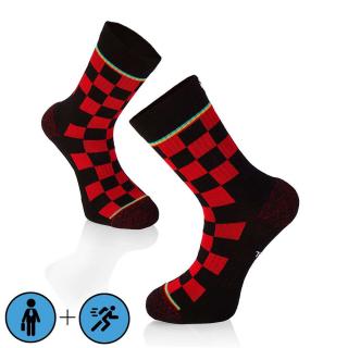 Sosete bumbac Active Lifestyle Socks Squares Rosu Negru