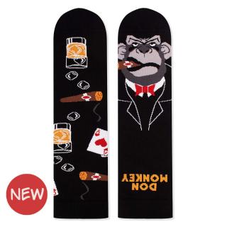 Sosete bumbac Arty Socks Don Maimuta Negru