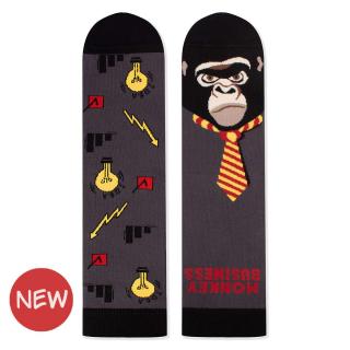 Sosete bumbac Arty Socks Maimuta Afacerista Antracit