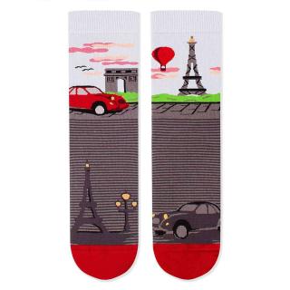 Sosete bumbac Arty Socks Paris Gri