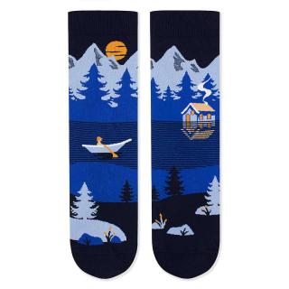 Sosete bumbac Arty Socks Peisaj Montan Albastru