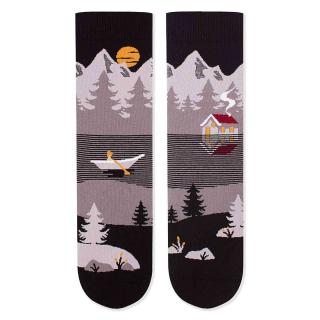 Sosete bumbac Arty Socks Peisaj Montan Gri