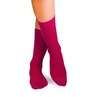 Sosete bumbac lungi fara elastic Fucsia