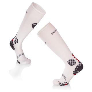 Sosete compresive pentru alergat 3 4 COMPRESSION SOCKS Alb - Gri