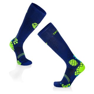 Sosete compresive pentru alergat 3 4 COMPRESSION SOCKS Albastru - Galben