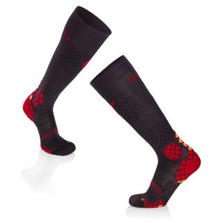 Sosete compresive pentru alergat 3 4 COMPRESSION SOCKS Antracit - Rosu