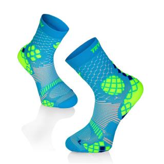 Sosete compresive pentru sport COMPRESSION SOCKS Turquoise Yellow