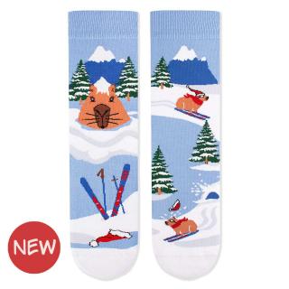 Sosete din bumbac organic de Craciun Arty Socks Capybara George Albastru