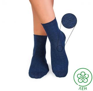 Sosete din in si bumbac LINEN SNEAKER SOCKS Albastru inchis