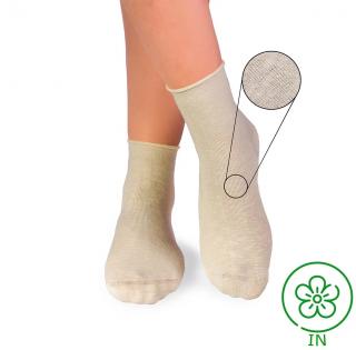 Sosete din in si bumbac LINEN SNEAKER SOCKS Ecru