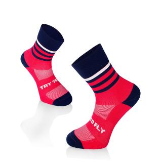 Sosete pentru alergat RUNNING MICROLON SOCKS Fuchsia Dark Blue