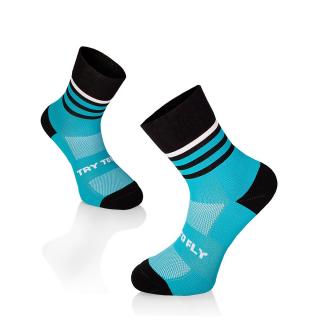 Sosete pentru alergat RUNNING MICROLON SOCKS Turquoise - Black